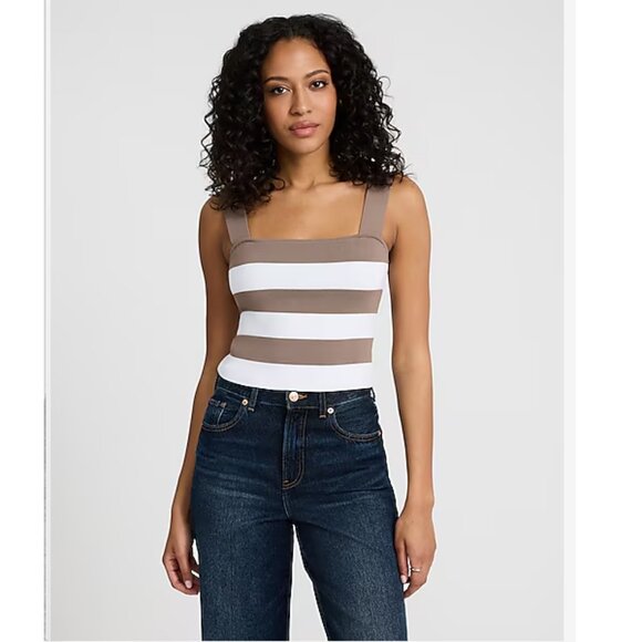Ribbed Fitted Square Neck Sweater Tank - Picture 1 of 3